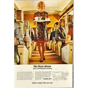 Delta Air Line "Delta is ready when you are" Vintage Print Ad 1969